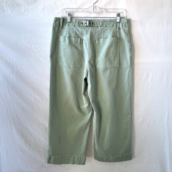 Gap High Rise Button Fly Wide-leg Crop Pants, Ashbury Green, Size 12, EUC - Picture 6 of 14